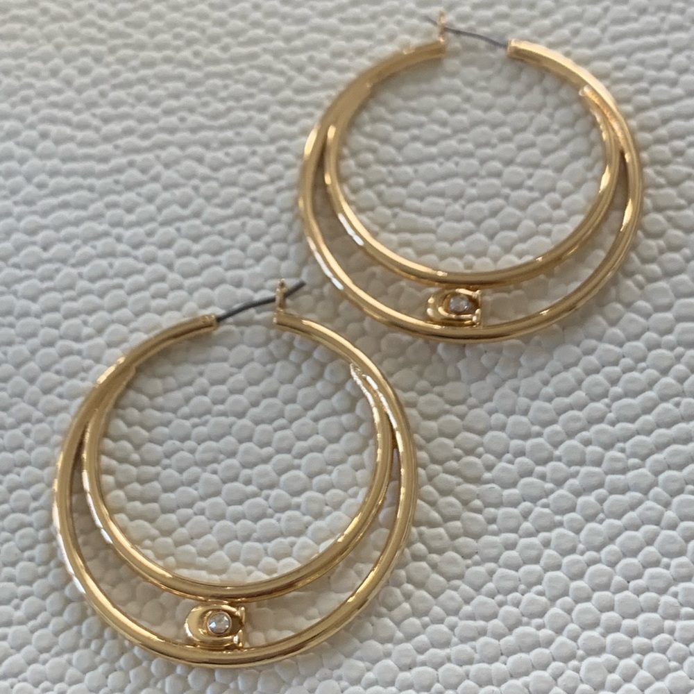 COACH Signature Double Hoop Earrings